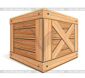 Wooden Box Vector Clipart