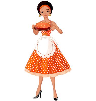 Young Lady Serving Cake Vector 1583048   By Dazdraperma On Vectorstock