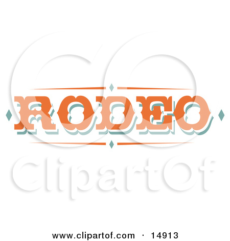 14913 Western Orange Rodeo Sign Clipart Illustration Jpg