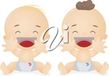 1510 Clipart Illustration Of Two Babies Laughing Clipart Image Jpg