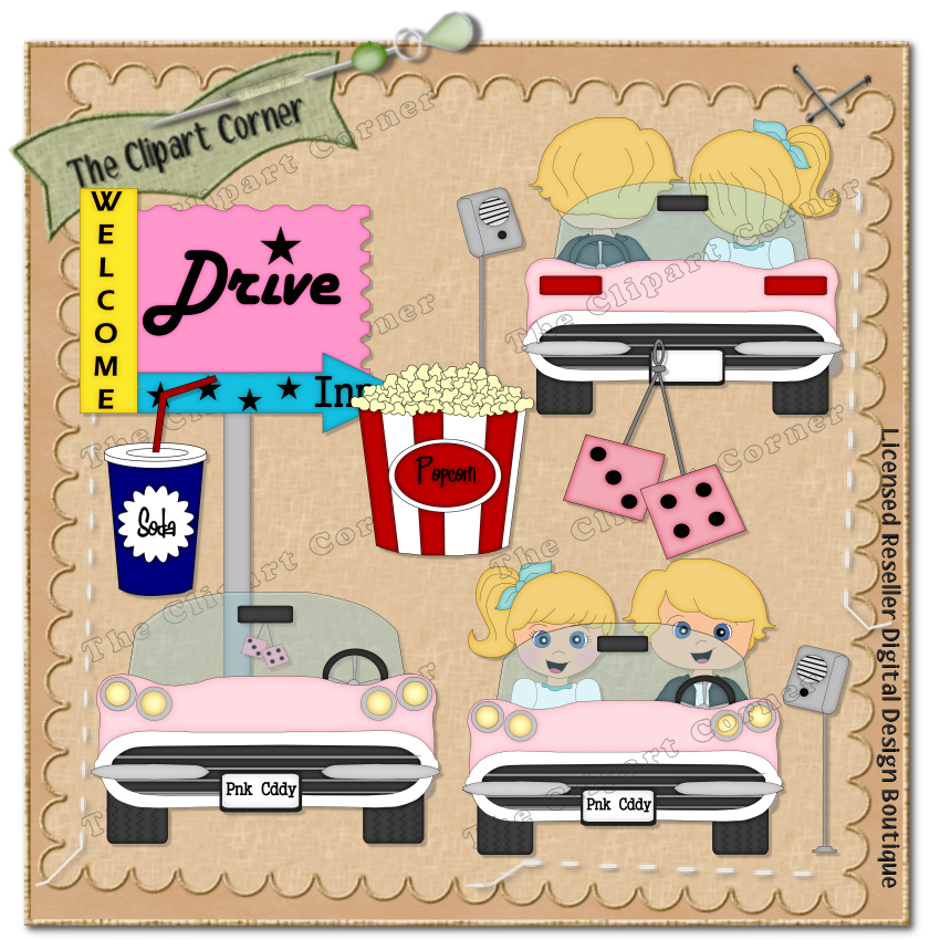 50 S Drive In Movie Clip Art This Is A Cute Collection Of 50 S Drive