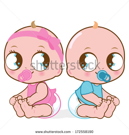 Baby Boy And Girl Twins Cartoon   Fashionplaceface Com