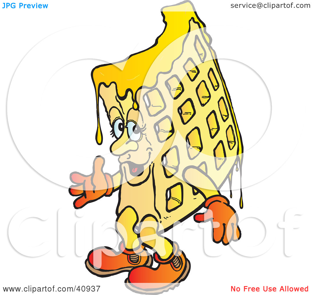 Clipart Illustration Of A Dripping Waffle Character By Snowy  40937