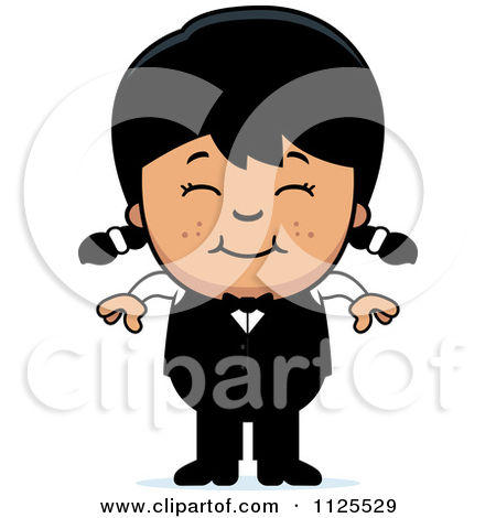 Clipart Illustration Of A Friendly Waiter In Uniform Holding One Hand