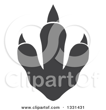 Clipart Of A Green Raptor Dinosaur Foot Print In A Circle With Text