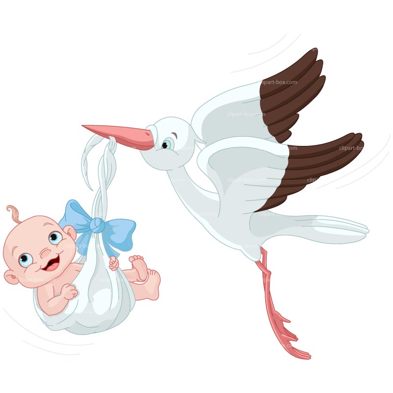 Clipart Stork Delivery Baby Boy   Royalty Free Vector Design