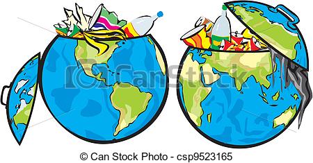 Clipart Vector Of Earth S Dumpster   Land Contamination Responsible    