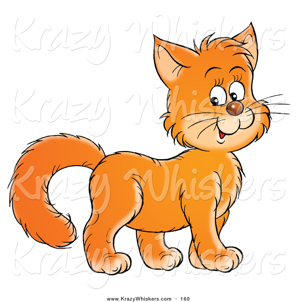 Critter Clipart Of A Friendly Orange Kitty Cat Smiling And Facing To    