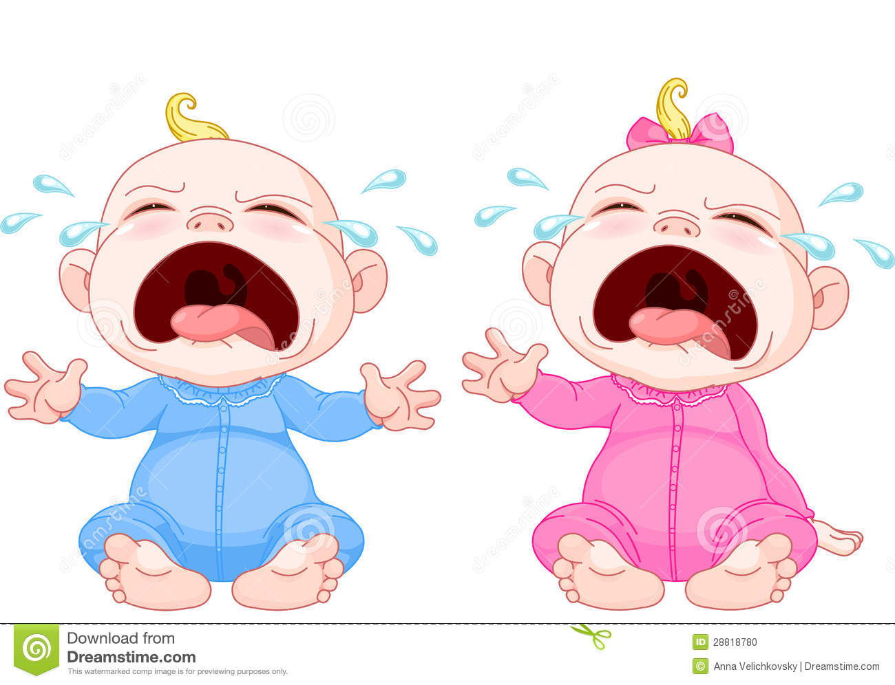 Crying Baby Twins Stock Photo   Image  28818780