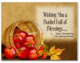 Fall Blessings Card Autumn Leaf Clipart Red Apple Clipart Bushel Of
