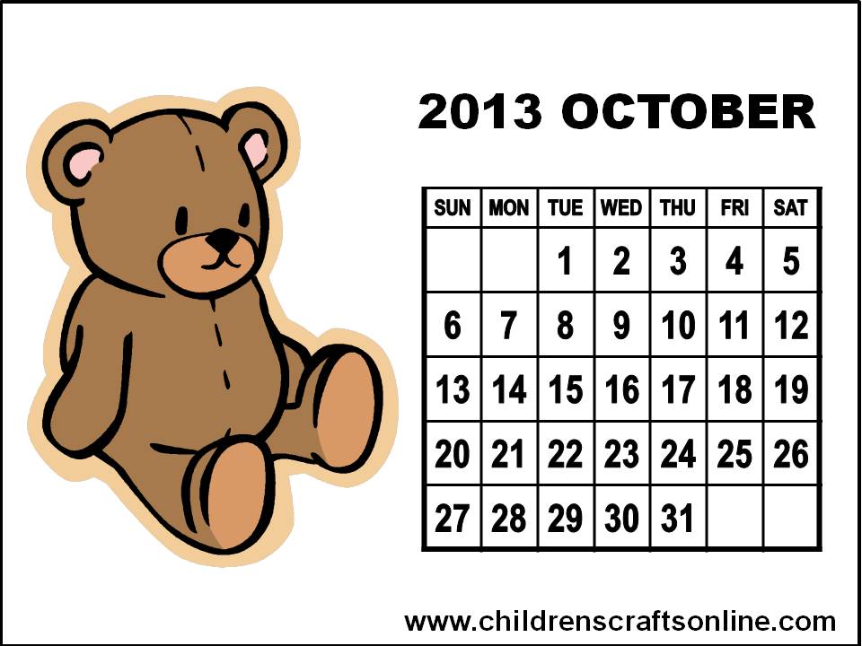 Gallery For   October Calendar Clipart