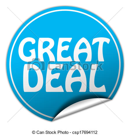 Great Deal Round Blue Sticker On White Background   Csp17694112