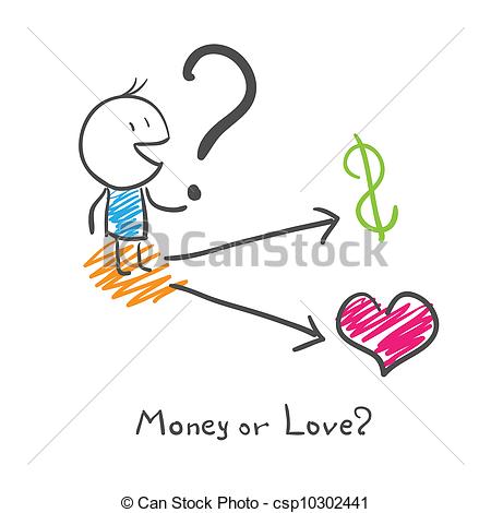 Man Chooses Money Or Love    Csp10302441