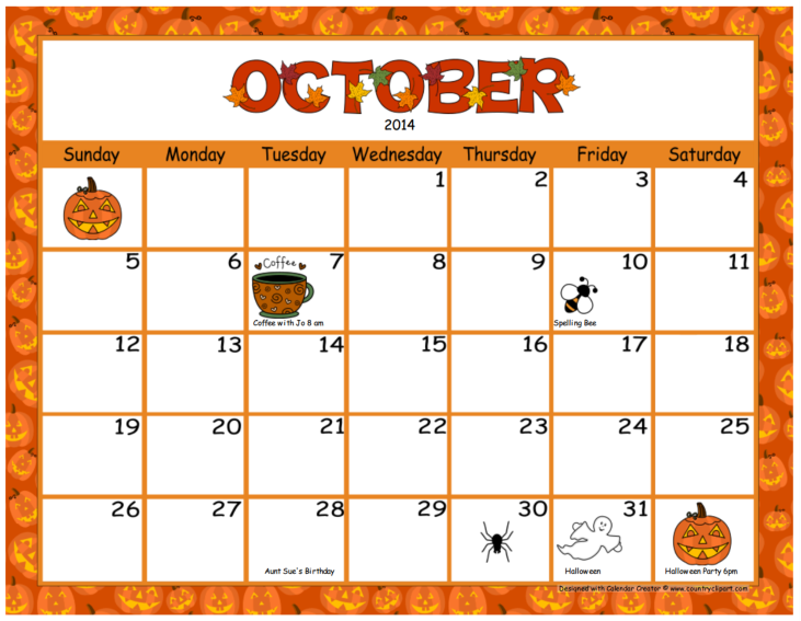 October Calendar Clipart Calendar October 2