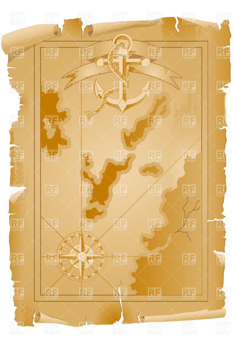 Old Pirate Map With Anchor And Ribbon 4838 Travel Download Royalty