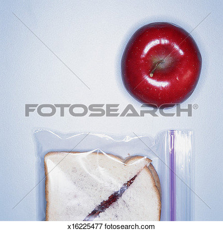 Peanut Butter And Jelly Sandwich In Plastic Bag View Large Photo Image