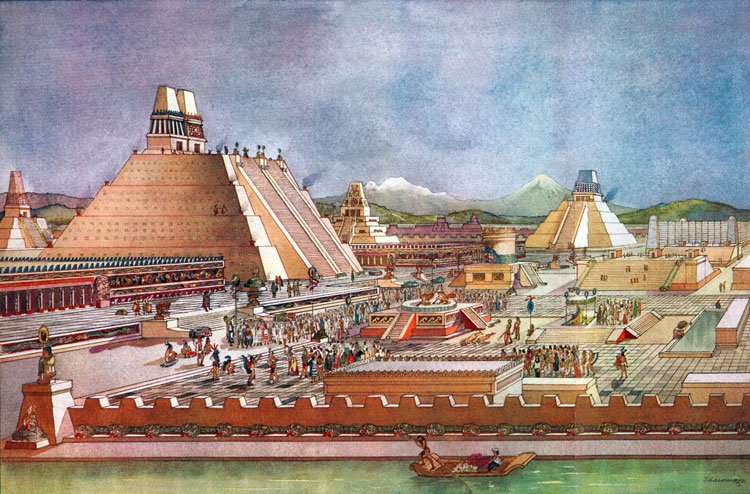 Reconstruction Of Tenochtitlan City Centre  Click On Image To Enlarge