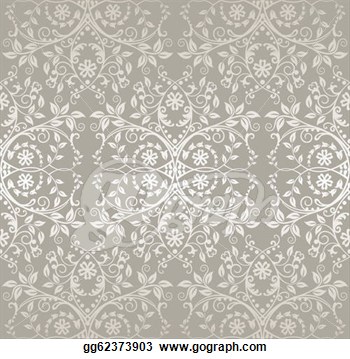 Seamless Silver Lace Floral Pattern