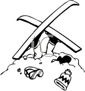 Skiing Black And White Ski Accident Royalty Free Clipart Picture Jpg