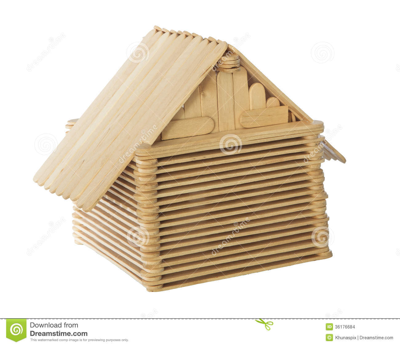 Stick House Clipart Wood Stick Home Model Isolated