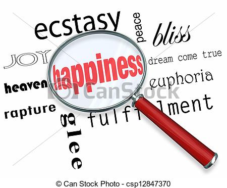 Stock Illustration   Finding Happiness   Magnifying Glass   Stock