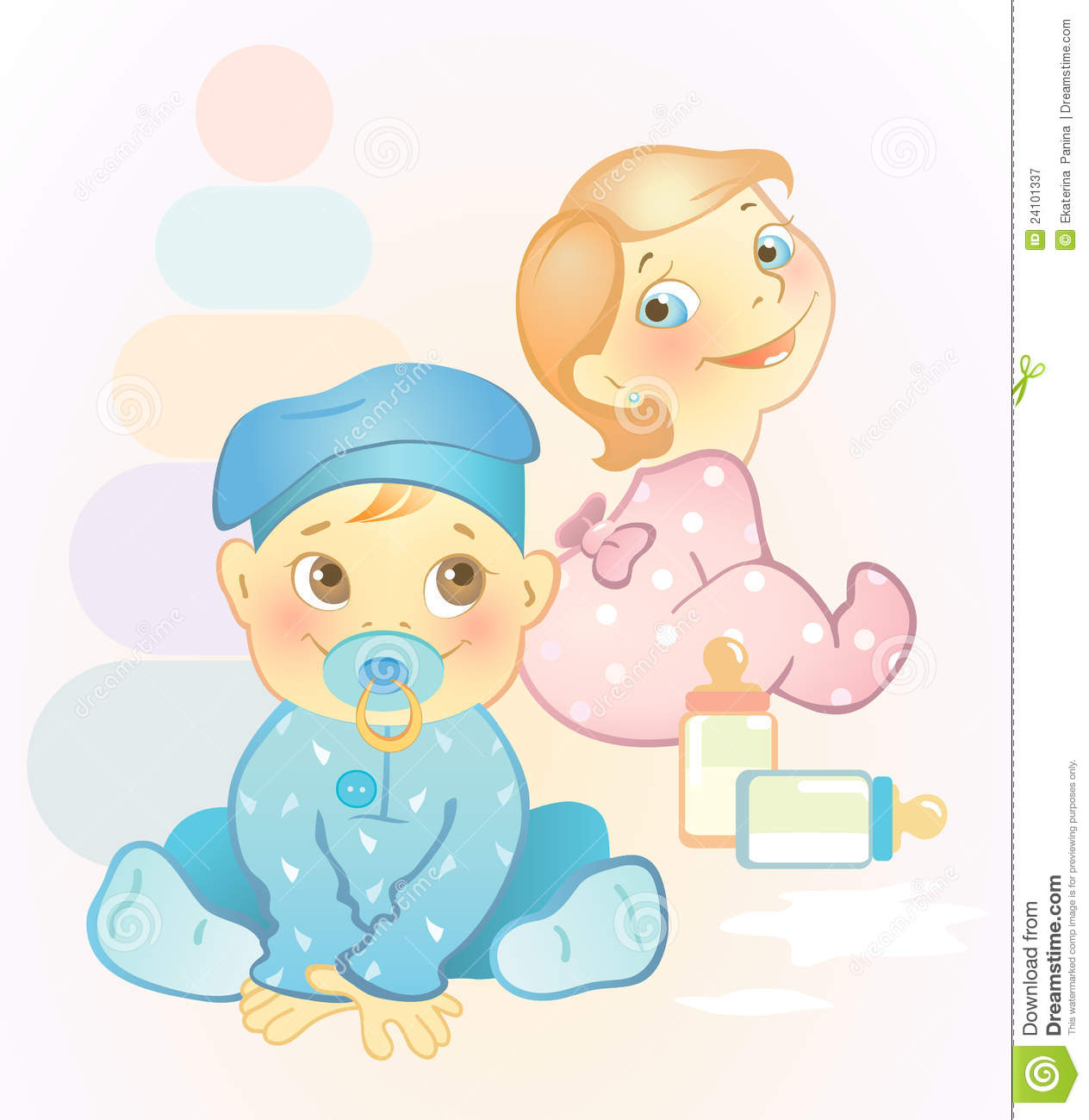Two Babies Girl And Boy Royalty Free Stock Photography   Image