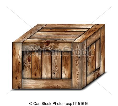 Vector   Fragile Wooden Box  Vector Illustration   Stock Illustration