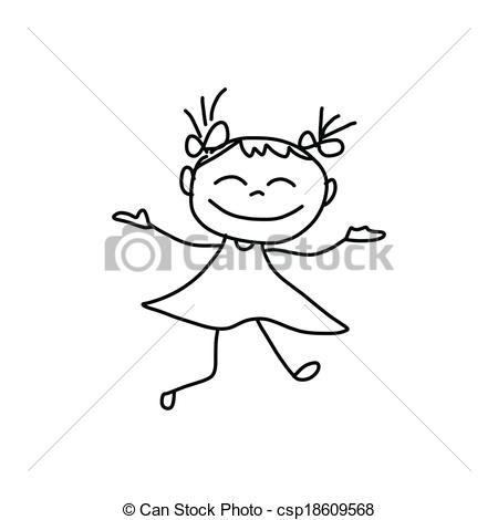 Vector   Hand Drawing Cartoon Happiness   Stock Illustration Royalty