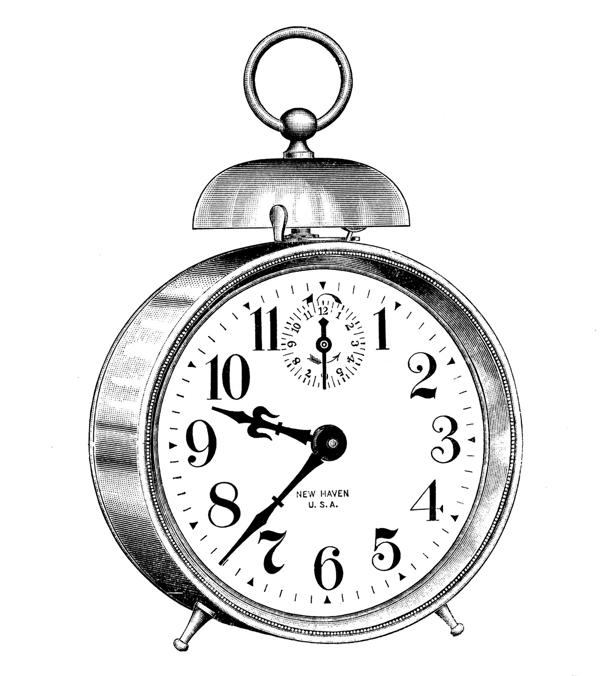 Vintage Clip Art   Classic Alarm Clock   Steampunk   The Graphics