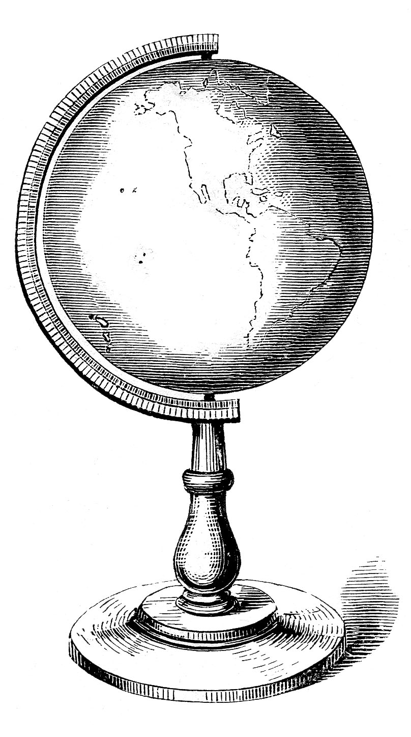 Vintage Clip Art   Globes Earth   Steampunk   The Graphics Fairy