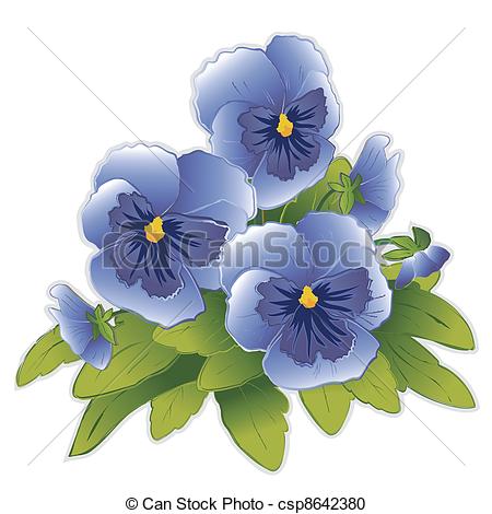 Viola Flower Clipart Sky Blue Pansy Flowers Viola