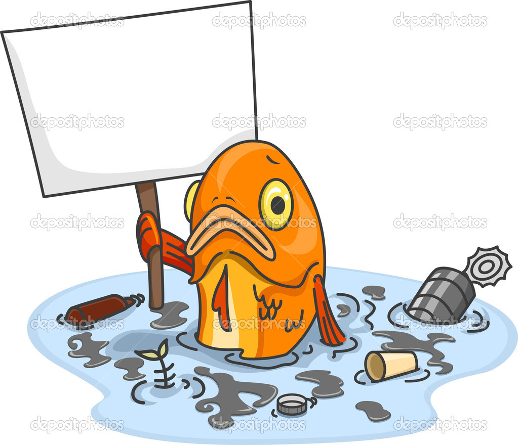 Water Pollution Clipart Sad Fish In Polluted Water