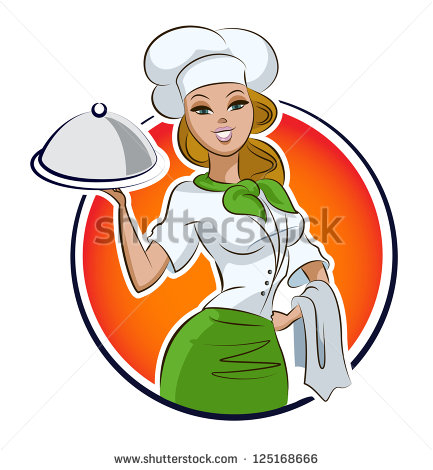 Woman Cook Restaurant  Vector Illustration Isolated On A White