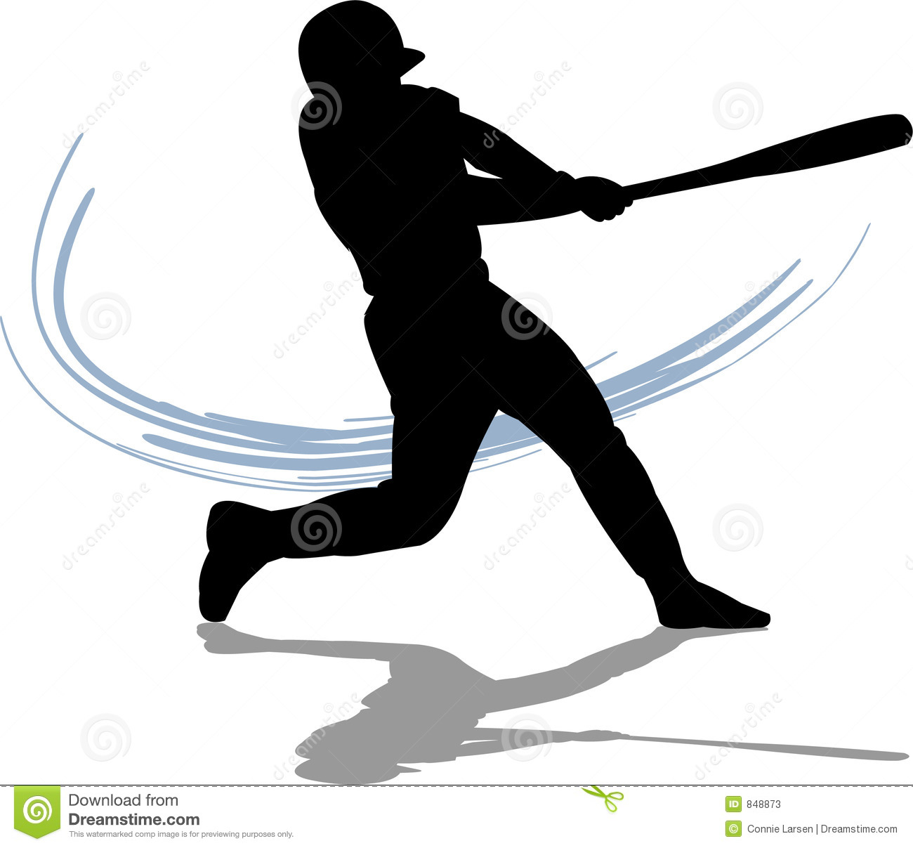 Baseball Batter Hitting Ball Clipart