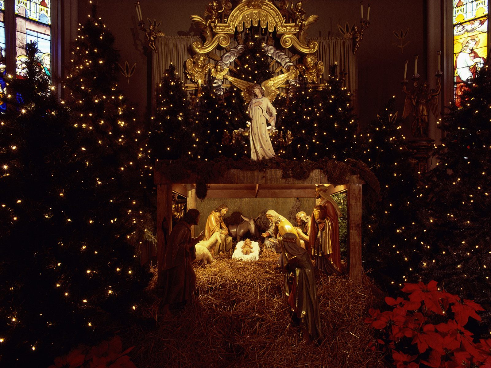 Beautiful Scene Of Christmas Night With The Birth Of Baby Jesus 2012