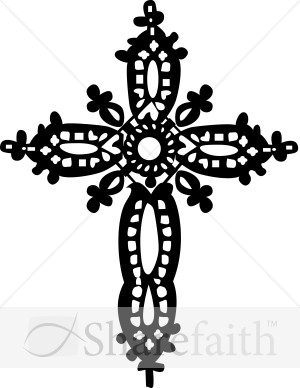 Black Crochet Cross Clipart   Cross Clipart