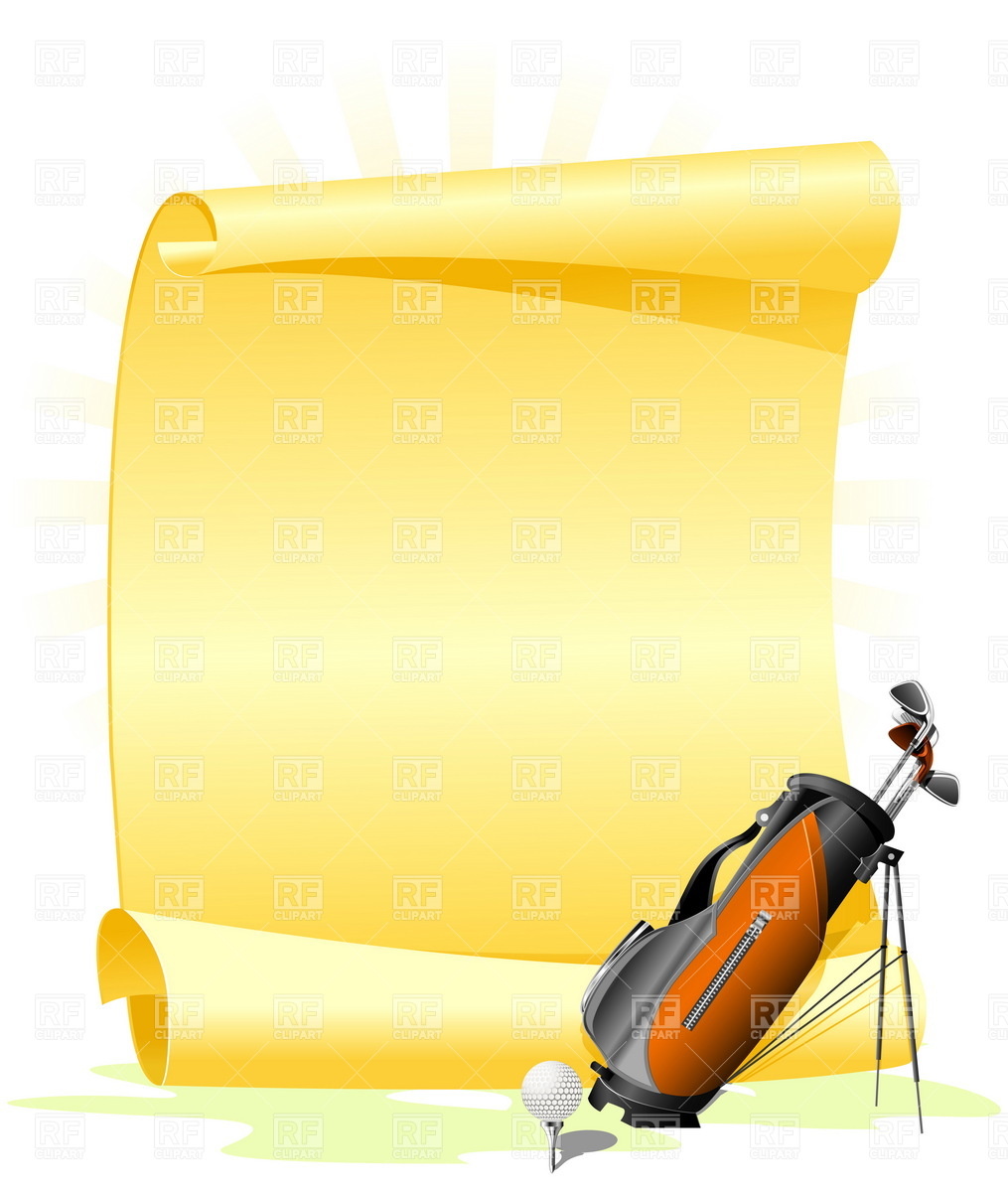 Blank Golf Invitation With Golf Bag And Ball 4806 Borders And Frames    