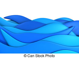 Blue Ocean Wave Illustration   Blue Ocean Wave Isolated