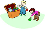 Boys Cleaning Table Clipart