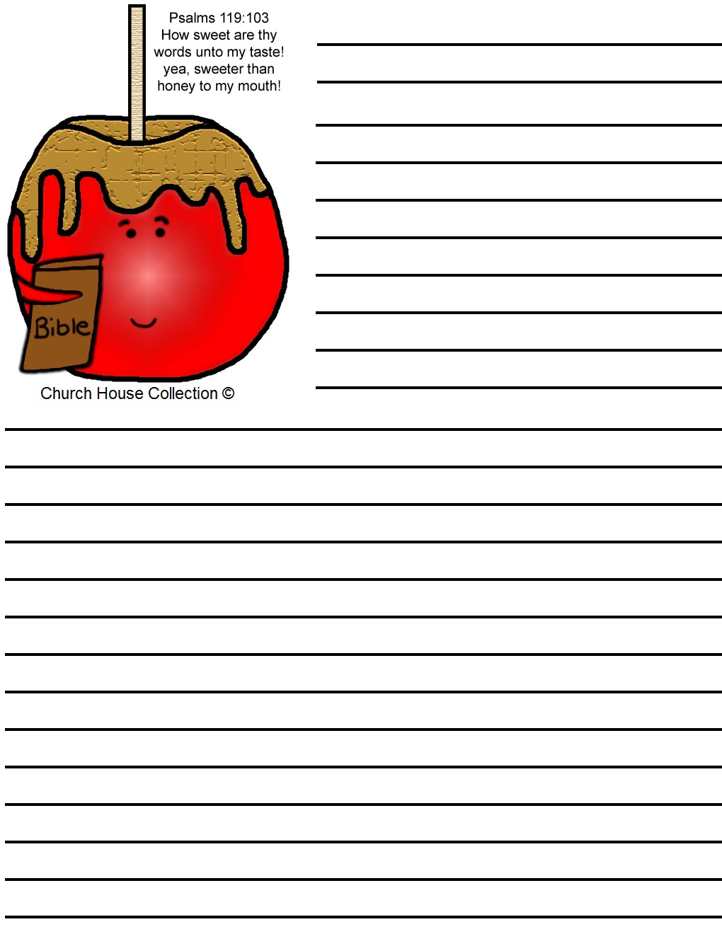 Candy Apple Writing Paper  Printable Version