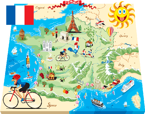 Cartoon Map Of France From The Getty Images Vetta Collection  Artwork