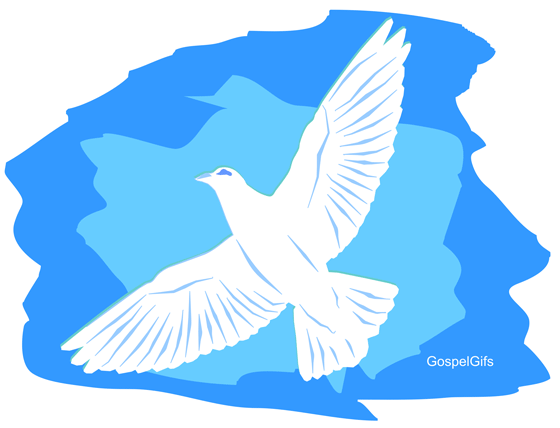 Christian Clip Art Graphic  Dove In Flight  White Dove Against Blue