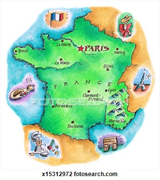Clip Art   Map Of France  Fotosearch   Search Clipart Illustration