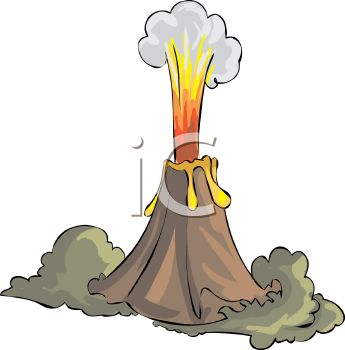 Erupting Volcano   Royalty Free Clip Art Illustration