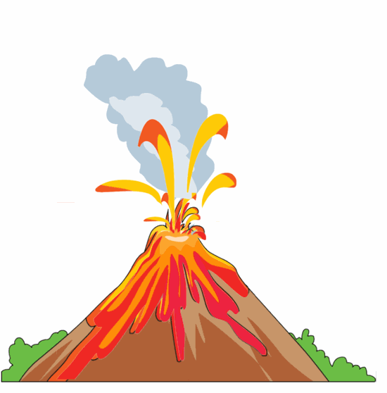 Geography Animated Clipart  Exploding Volcano   Classroom Clipart