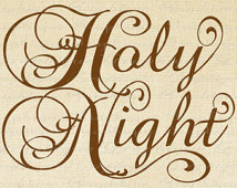 Holy Night Christmas Words Lyrics T Ext Calligraphy Digital Image    