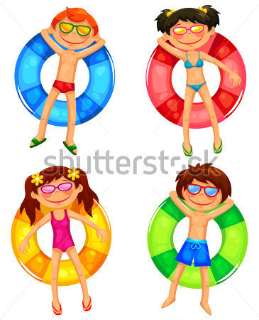 Kids Floating On Inflatable Rings  Jpeg Available In My Gallery  Stock