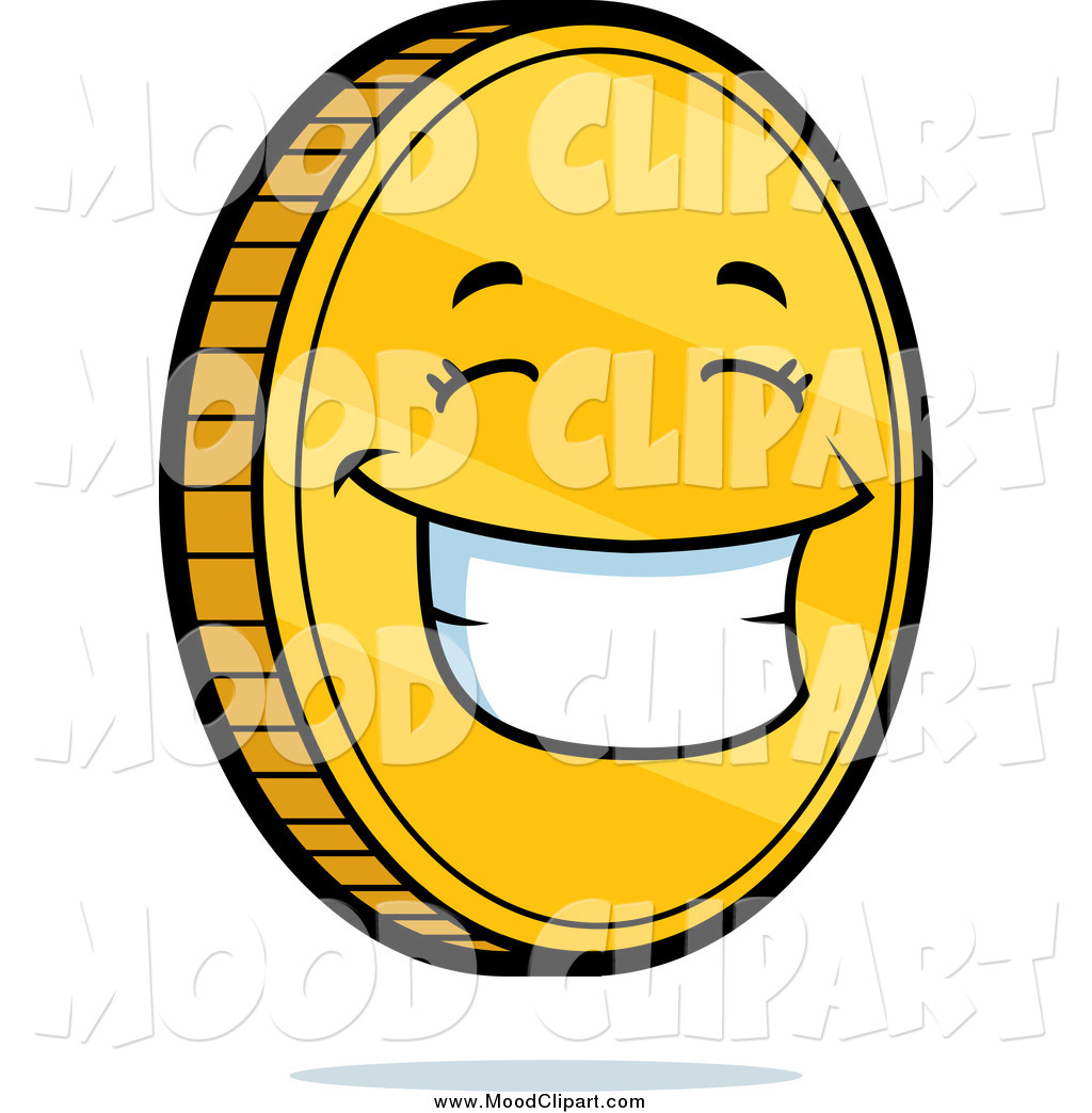 Larger Preview  Mood Clip Art Of A Happy Coin By Cory Thoman