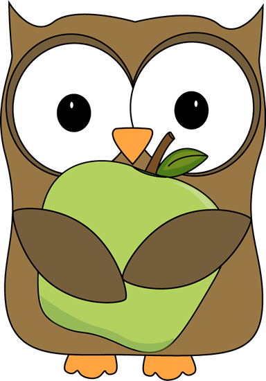 Owl Holding A Green Apple Clip Art   Owl Holding A Green Apple Image