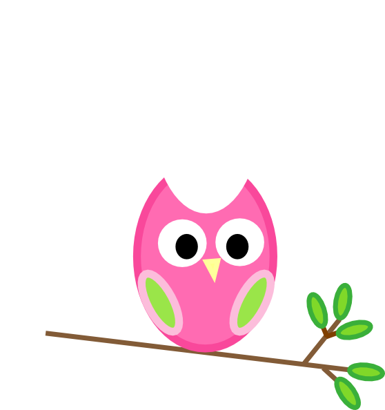 Pink And Green Owl Clip Art At Clker Com   Vector Clip Art Online